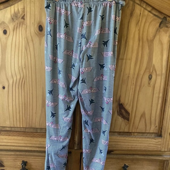 Women’s Top Gun fighter jet gray pink striped jogger lounge pants size XS - Picture 4 of 6